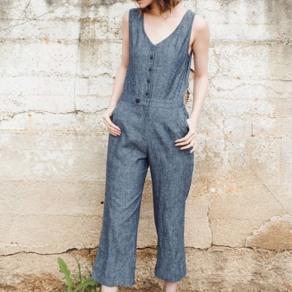 Raven + Lily Eliza blue chambray jumpsuit